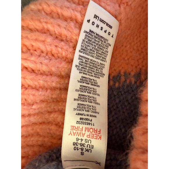 TOPSHOP Women's Abstract Colorblock Sweater Pullover Size 4-6 - Picture 5 of 6